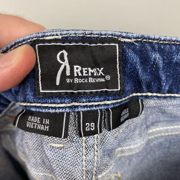 Remix by rock revival jeans women's 29x26 blue Stonewash ankle skinny - Picture 7 of 12